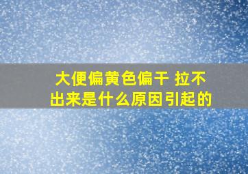 大便偏黄色偏干 拉不出来是什么原因引起的